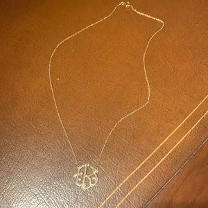 Gold plated on sterling silver “R” necklace